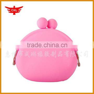 Silicone pink change purse for girls