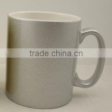 11oz. sublimation printable silver pearl finished ceramic cup,ceramic mug