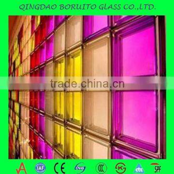 clear pattern Glass Brick,colored cloudy glass brick