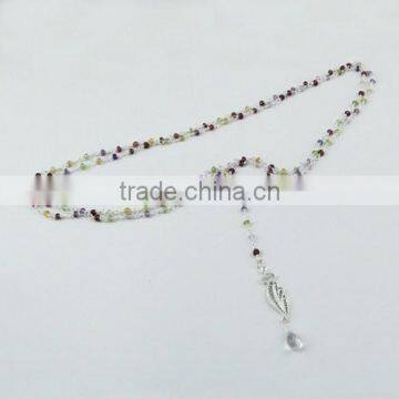 Love Victory !! Multi Stones 925 Sterling Silver Necklace, Silver Jewellery, 925 Silver Jewellery photo-4