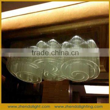 spiral pattern ceiling light glass chandelier for hotel Project