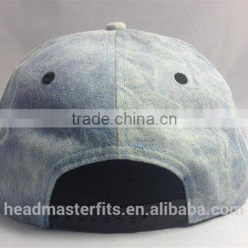 Wholesale 6 Panel Embroidery Caps Plain Snapback Hats Wash Denim Snapback Caps photo-4