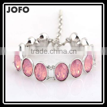 Romantic Style Pink Opal Silver Fashion Jewelry Sweetly Bracelets