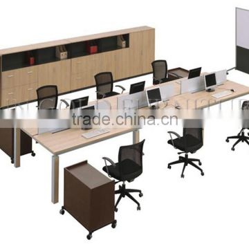 Factory design Wooden 6-seat Modern Office Partition Soundproof Cubicle for USA ( SZ-WS431)