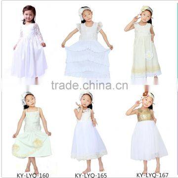 Wholesale Cotton Pierced Flower White Long Summer Dresses for Kids Supplier's Choice photo-6