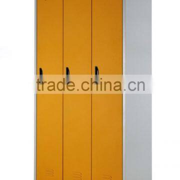 School Student Locker 3 Door Steel Wardrobe Cabinet