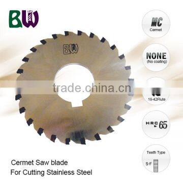 Cermet Brazed Tips Cutting saw blade For Cutting Stainless Steel