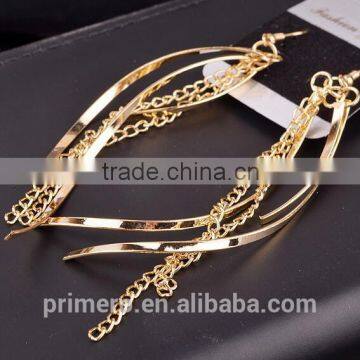 Simple Long Chain Tassel Dangle Earrings Fashion Gold Plated Designs For Women photo-6