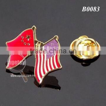 Acrylic Plastic Box Packing China And The United States National Flags Customized Enamel Metal Pin Badge photo-4