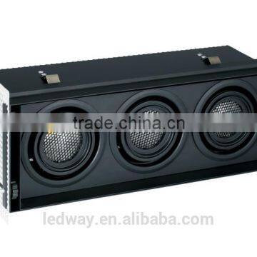 3*25W 3*35W 3*60W LEDWAY LED Indoor Three-head Trimless Grille Spot Lamp With Decoration Plat IP20