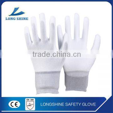 High Quality White ESD Palm PU Coated Safety Gloves/Working Glove