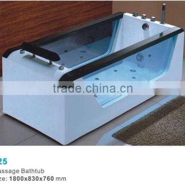 Economic Acrylic Glass both side Massage Bathtub/Air Massage Bathtub with pillow
