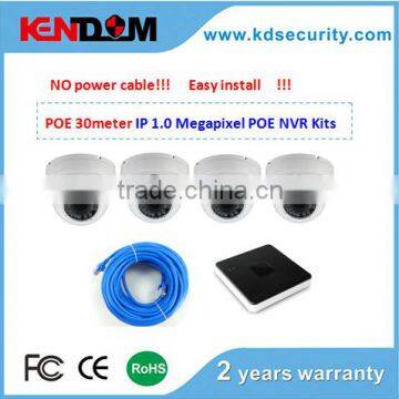 POE 30meter POE NVR Kits 4ch 720p 1mp Poe Hd Security Ip Camera Nvr Kit System new products for 2015