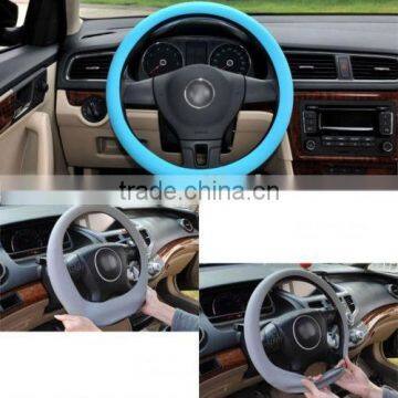 Car Accessory Silicone Leather Sewing Steering Wheel Cover photo-3
