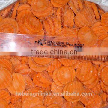 IQF frozen fresh Chinese carrot ctinkle slices