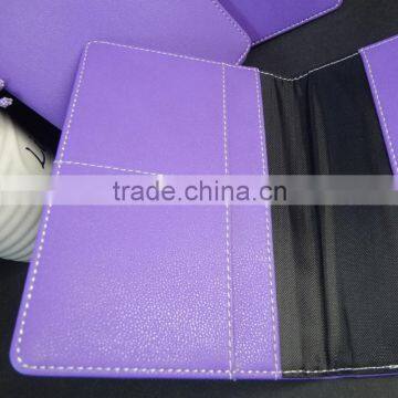 Gold Hot Stamping Purple Leather Passport Holder photo-2