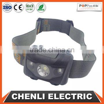 Poppas T16 2+1 red smd led 3AAA battery operated waterproof outdoor camping running walking reading headlamp