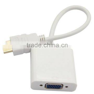 2015 Wholesale with Stereo Audio Support male HDMI to female VGA cable adaper