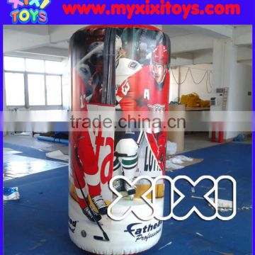 Air sealed inflatable advertising pillar tube