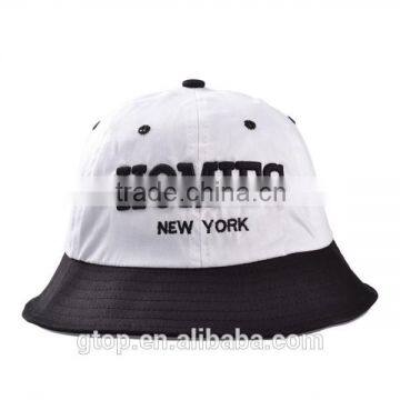 Stitching color Fashion Bucket Hat Boonie Outdoor Cap letter embroidered