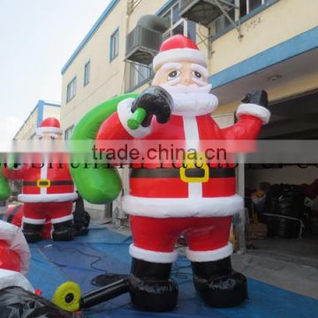 factory supply PVC inflatable Christmas santa claus for advertising