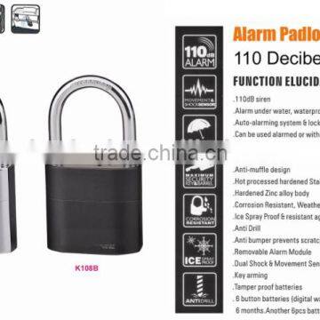 Siren Alarm Padlock, High Security Alarm Padlock, 110DB Alarm Padlock