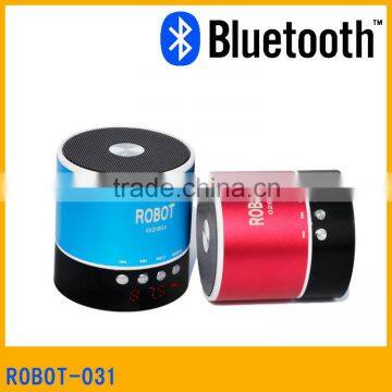 Robot-031u Good Quality Compatible Micro SD/TF Mini Bluetooth Speaker,Round Bluetooth Speaker