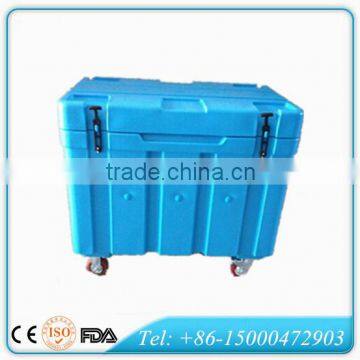 Rotomold dry ice transport cooler box, PU insulated ice cooler for dry ice storing and transportation