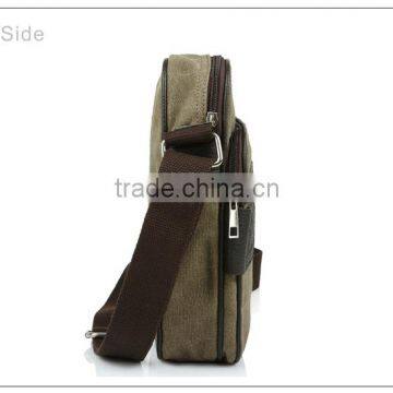 Hot Sale Durable Canvas Shoulder Bag Genuine Leather Messenger Bag Manufacturer in Guangzhou photo-3