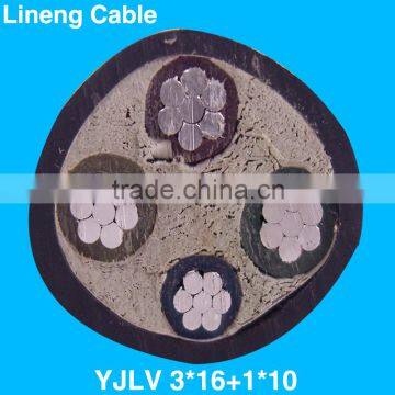 Lineng YJLV 3*16+1*10 Low Voltage 4 Core Aluminum Electrical Power Cable