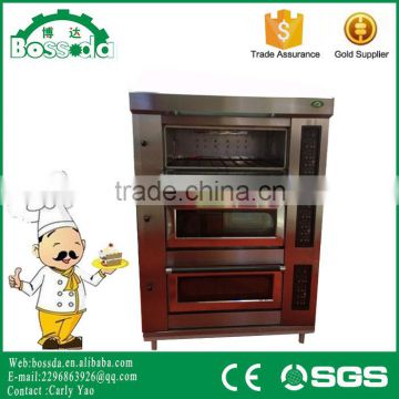 BOSSDA hot selling 3 decks 6trays Bakery Electric pizza oven