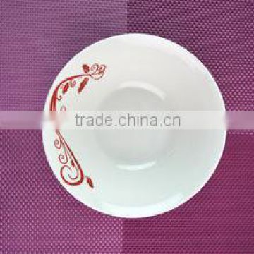 Porcelain salad bowl, printed ceramic plate and bowl set, porcelain soup bowl set