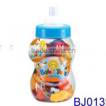 Cute Plastic Small Feeding Bottle With Infant Baby Rattles Toy photo-4