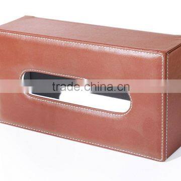 2015 best selling stylish leather square wet tissue box