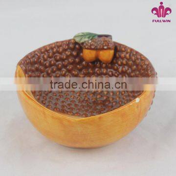 harvest decorative pinecone shaped custom printed ceramic bowl