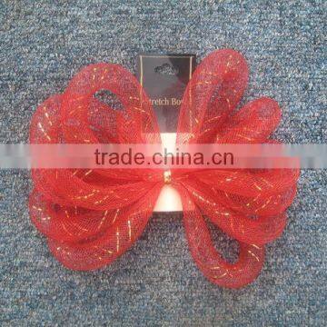 HOT SALE 6" Red Round Nylon Woven Mesh Gift Bow