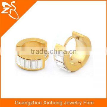 daily wear earrings wholesale China, mens stainless steel hoop earrings, gold plated crystal hoop earrings