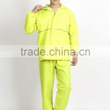 100% PU water-proof breathable High Visibility Reflective Rain Suit for adult