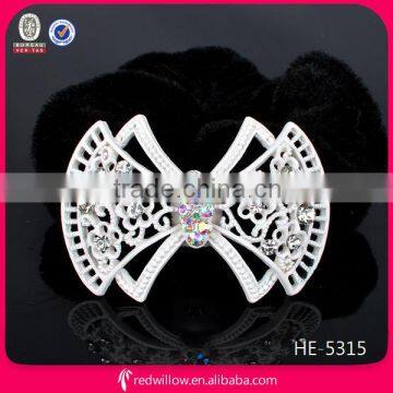 Hot sale metal diamante bow tie hair bands for long hair