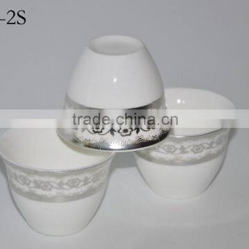 2016 New Decorative Design White Ceramics Golden Coffee Cup Set photo-2