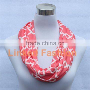 fashion sexy lady red Ribbon Print snood loop scarf with different colors