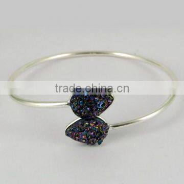 Lavender Secret !! Druzy 925 Sterling Silver Bracelet, Beautiful Silver Jewellery, Fresh Silver Jewellery photo-2