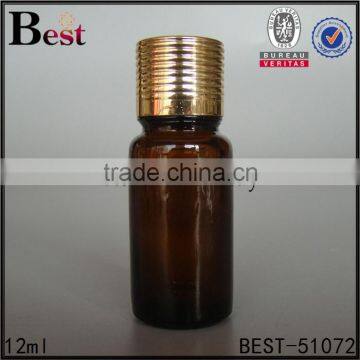 12ml empty amber glass bottle, glass cosmetic serum bottle