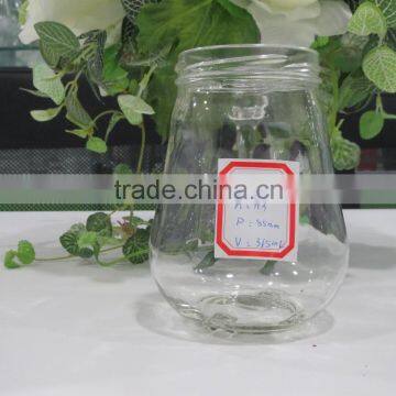 300ml shaped glass jar for fruit juice