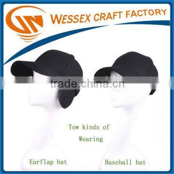 Old mens keep warm earlap baseball cap without logo