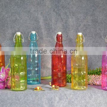 glass bottle with flip lid