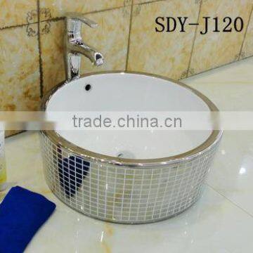 hot sale in alibaba ceramic golden color wash basin