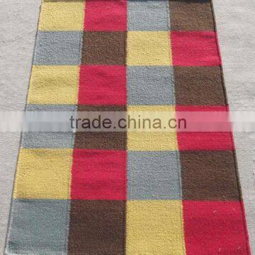 Hand Woven Flat Weave Hemp and Wool Dhurrie Rugs