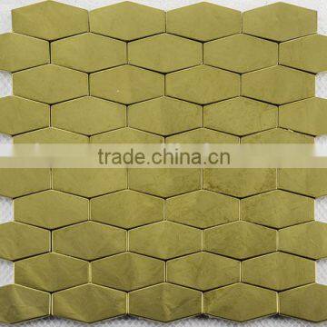 factory cheap Golden Square Crystal Glitter Mosaic Tile