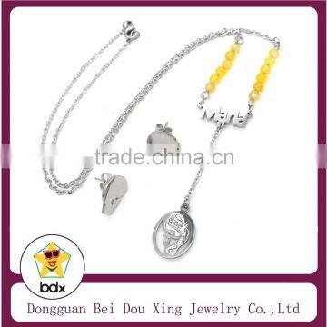 Wholesales Religious Souvenir Gift Stainless Steel The Blessed Virign Mary & Miraculous Medal Rosary Bead Inspirational Necklace
